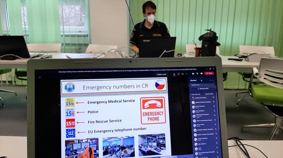 Participants during the Online Basic Training course on Wireless Information System for Emergency Responders (WISER) and the Use of Emergency Response Guidebook (ERG) for First Responders in the Southern African Development Community (SADC) States Parties