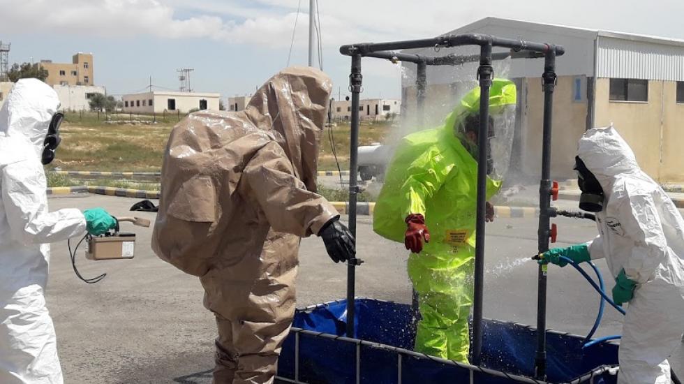 Participants at an Advanced and Exercise training course on Assistance and Protection against Chemical Weapons