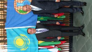 H.E. Mr. Kanat Saudabayev (left) and OPCW Director-General, Ambassador Ahmet Üzümcü