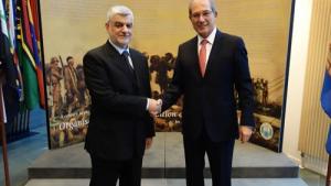 Iraq's Minister of Science and Technology, H.E. Abdul Karim Ali Yasin Al-Samarra (left) and OPCW Director-General Ahmet Üzümcü.