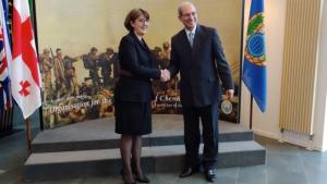 The Minister of Foreign Affairs of Georgia, H.E. Ms Maia Panjikidze, and OPCW Director-General, Ambassador Ahmet Üzümcü.