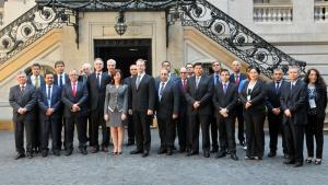 Participants at a workshop on assistance and protection for States Parties in the Latin America and Caribbean (GRULAC) region, which was held in Buenos Aires, Argentina.