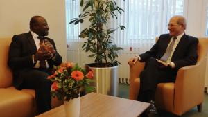 The Executive Secretary of the Comprehensive Nuclear-Test-Ban Treaty Organization (CTBTO), Lassina Zerbo (left) and OPCW Director General Ahmet Üzümcü.