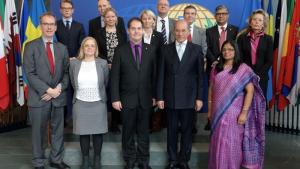 Delegation from the Committee on Foreign Affairs of the Swedish Parliament with the Director-General, Ambassador Ahmet Üzümcü, and the Deputy Director-General, Mrs Grace Asirwatham.