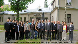 Participants at a Course on Medical Aspects of Assistance and Protection against Chemical Weapons held in Lithuania.