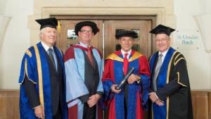 From left to right Mr Max Taylor, Professor Vince Emery, Director-General Ahmet Üzümcü and Professor Michael Kearney. Photo Credit: Paul Stead Photography