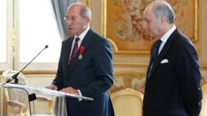 Director-General Mr Ahmet Üzümcü (left) with Mr Laurent Fabius, Minister of Foreign Affairs and International Development.