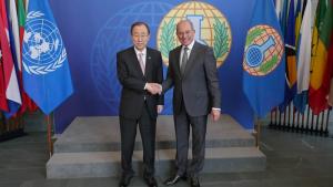 OPCW Director-General Ahmet Üzümcü and UN Secretary-General Ban Ki-moon