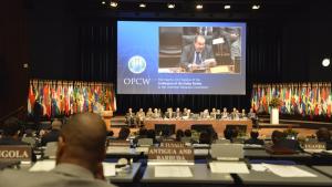 A view from the opening session of the Twenty-First Session of the Conference of the States Parties, which began today in The Hague.