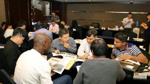 First Responders at a course on handling emergencies involving chemical weapons and toxic industrial chemicals (TICs) in Seoul, Republic of Korea.