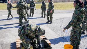 Trainers in the protection against chemical weapons at an OPCW exercise in Spiez, Switzerland