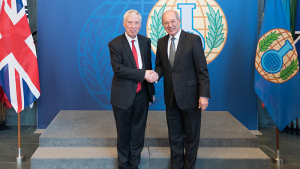 The OPCW Director-General, Ambassador Ahmet Üzümcü, meets the Minister of State for Defence for the United Kingdom of Great Britain and Northern Ireland, the Rt Hon Earl Howe