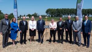 OPCW Director-General, Director-General Designate, Deputy Director-General, and dignitaries at the potential site for the OPCW’s Centre for Chemistry and Technology.