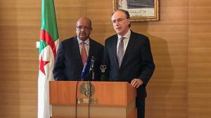 OPCW Director-General, Ambassador Fernando Arias, with the Minister of Foreign Affairs of Algeria, H.E. Abdelkader Messahel.