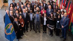 Participants at the Forum on the Peaceful Uses of Chemistry, held at the OPCW Headquarters