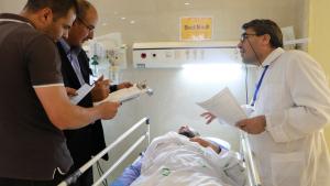 Medical professionals during a course on hospital care for victims of chemical weapons and other incidents involving toxic chemicals