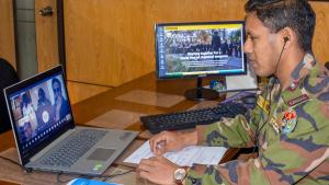 Lt. Col. Abu Tareq Mohammad Rashed from the Bangladesh National Authority follows the Article VI training