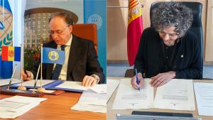 H.E. Mr Fernando Arias, Director-General of the OPCW and H.E. Mrs Esther Rabasa Grau, Permanent Representative of Andorra to the OPCW