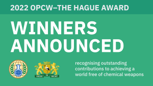 The OPCW-The Hague Award announced: First responders training centres and civil society representatives honoured  