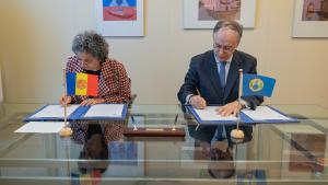 H.E. Mrs Esther Rabasa Grau, Permanent Representative of the Principality of Andorra to the OPCW, and Ambassador Fernando Arias, OPCW Director-General